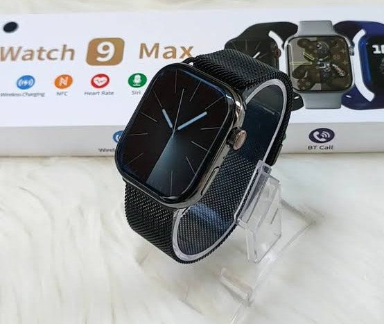 Watch 9 Max Smart Watch | Stainless Steel | Chain Edition | Dual Strap For Men Women | Big 2.19" Full HD Touch Display Screen | BT Calling & All Types Fitness Tracking Features