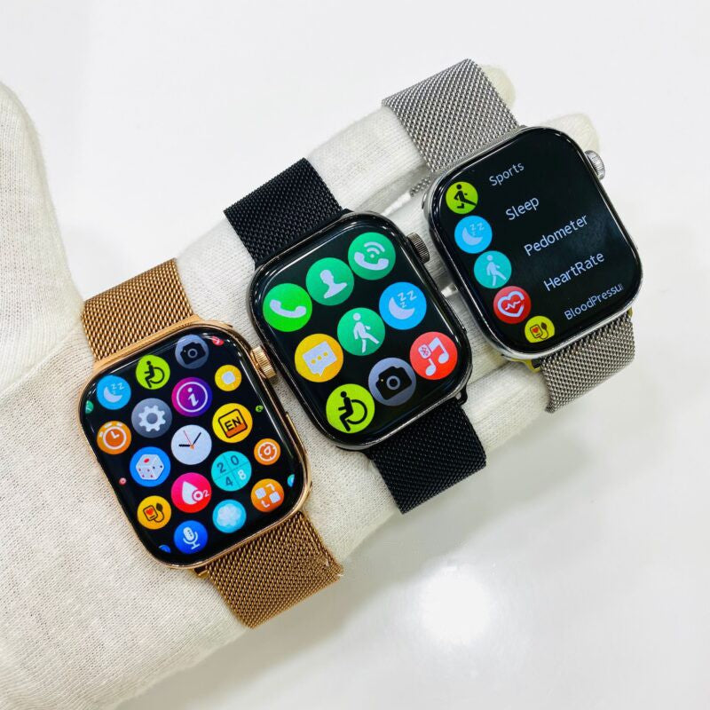 Watch 9 Max Smart Watch | Stainless Steel | Chain Edition | Dual Strap For Men Women | Big 2.19" Full HD Touch Display Screen | BT Calling & All Types Fitness Tracking Features