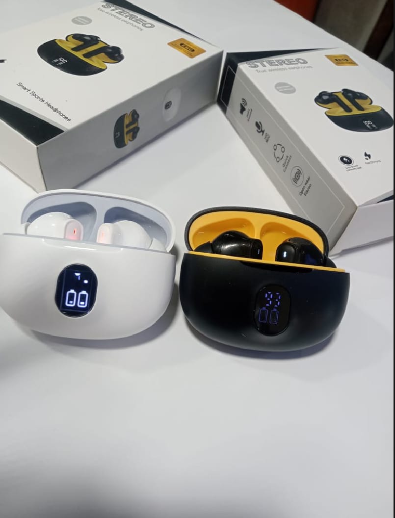 TWS Wireless Earbuds with LED Display – ENC Noise Cancellation, HiFi Stereo, Bluetooth 5.3 – Available in Black & White & Blue 🎧