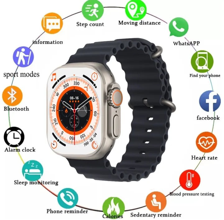 T800 Ultra Smart Watch Series 8 Bluetooth Call Smartwatch Heart Rate Sleep Monitoring IP67 Waterproof