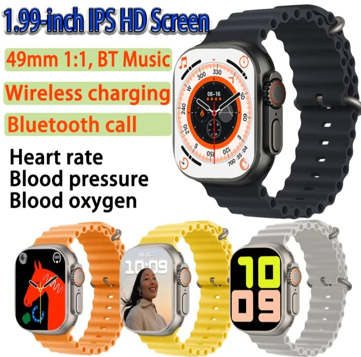 T800 Ultra Smart Watch Series 8 Bluetooth Call Smartwatch Heart Rate Sleep Monitoring IP67 Waterproof